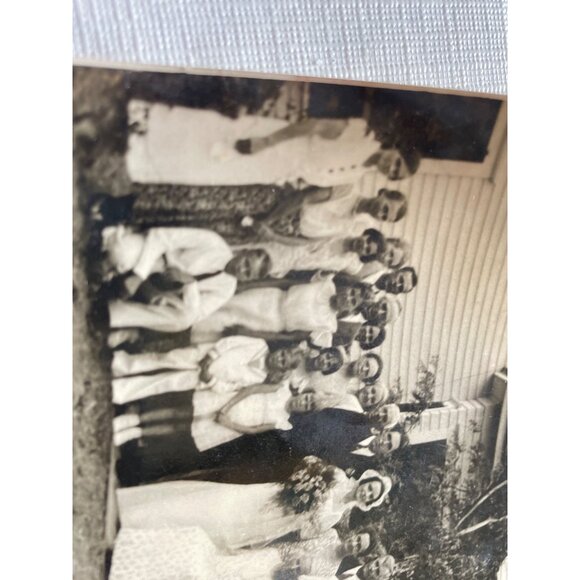 Vintage Black & White Wedding Photograph Large Family 1920s - Picture 5 of 15